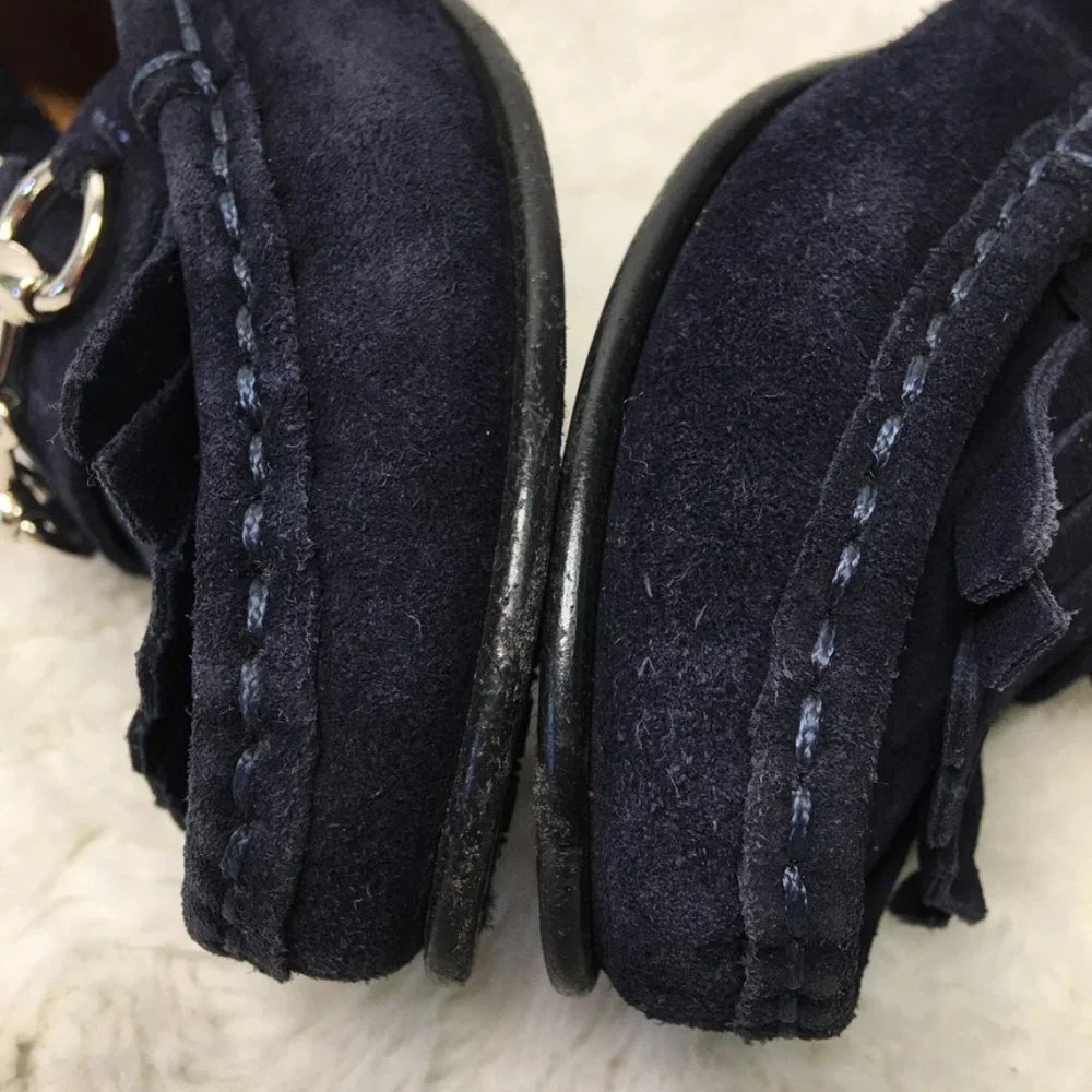 Gucci Toddler Boy Blue Horsebit Suede Slip on Shoes Size 26 / 9.5 US